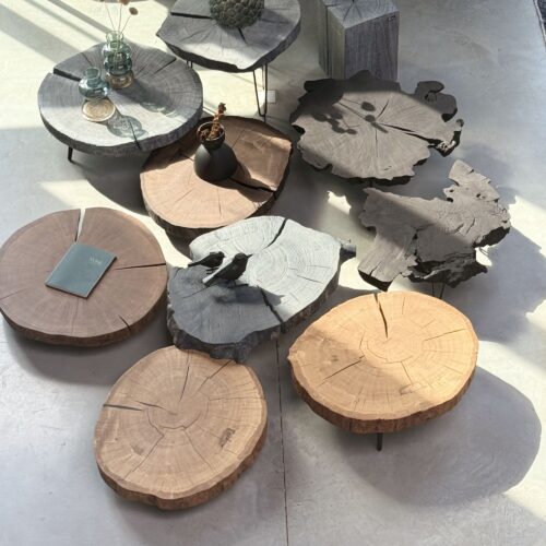 Couchtische Eiche massiv in natur, gekalkt, geköhlt