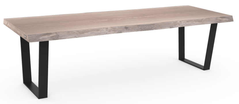 Gestellform Urbanus an Massivholzplatte in gekalkter Form
