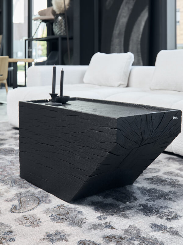Couchtisch Eiche Schwarz – Modernes Design 87 x 45 x 45 cm