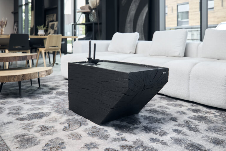 Couchtisch Eiche Schwarz – Modernes Design 87 x 45 x 45 cm