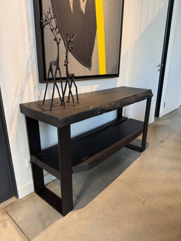 RADO Massivholz Sideboard – Schwarz – 142 x 42 x 80 cm