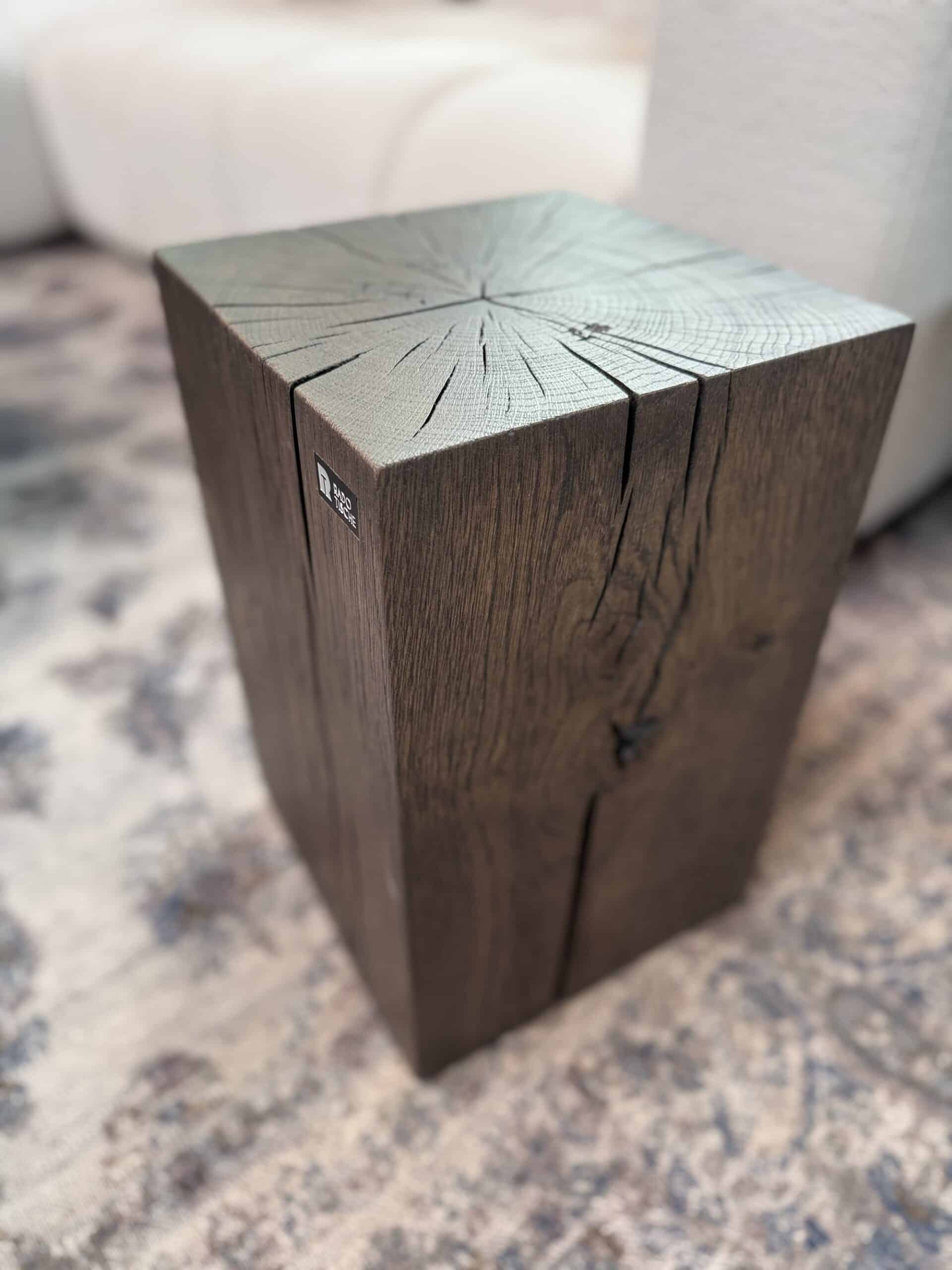 RADO CUBO Massivholz Hocker hellbraun - 30 x 30 x 45 cm