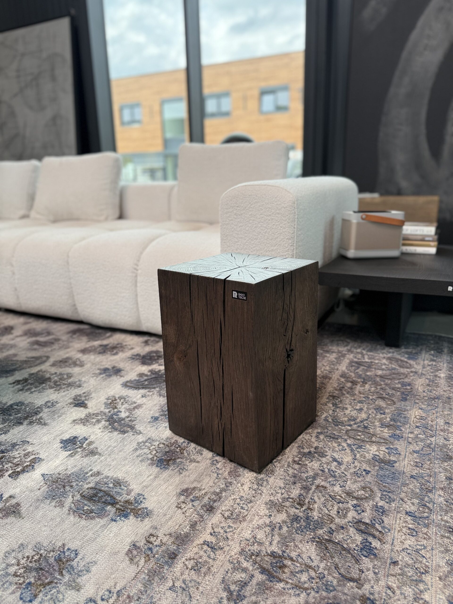 RADO CUBO Massivholz Hocker hellbraun - 30 x 30 x 45 cm