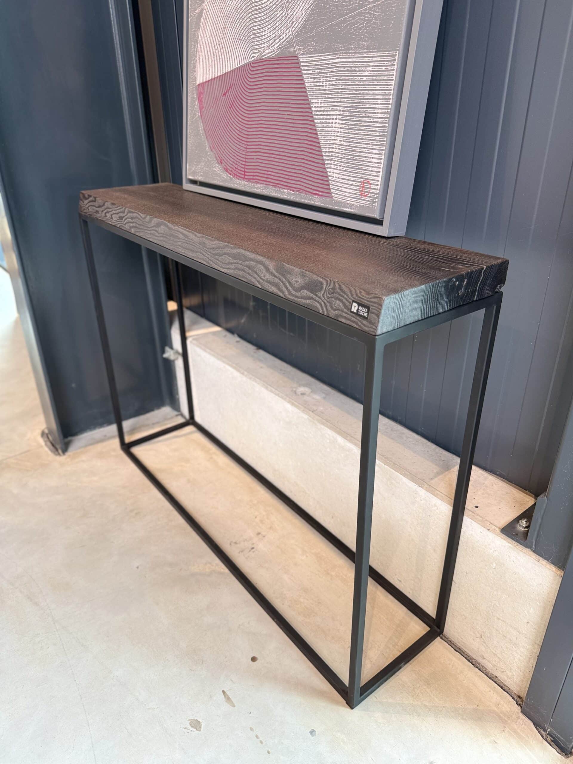 RADO Sideboard Massivholz - Schwarz - ca. 129 x 30 x 100 cm